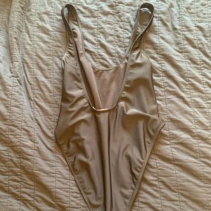 Nasty Gal - black swoop back one piece swimsuit